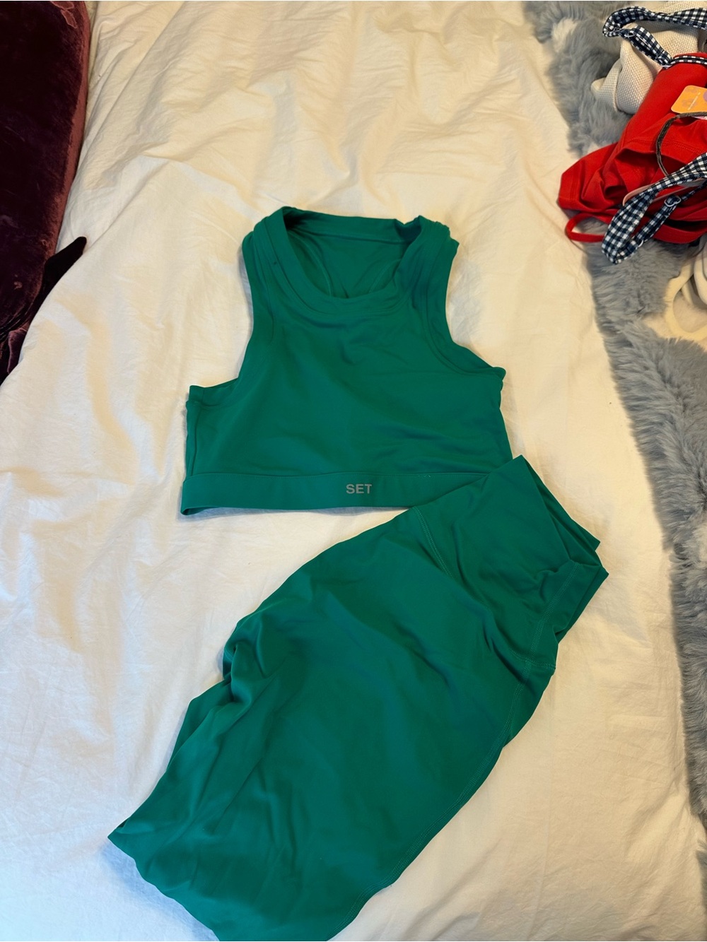 SET Active Women’s Green Cropped Tank Top